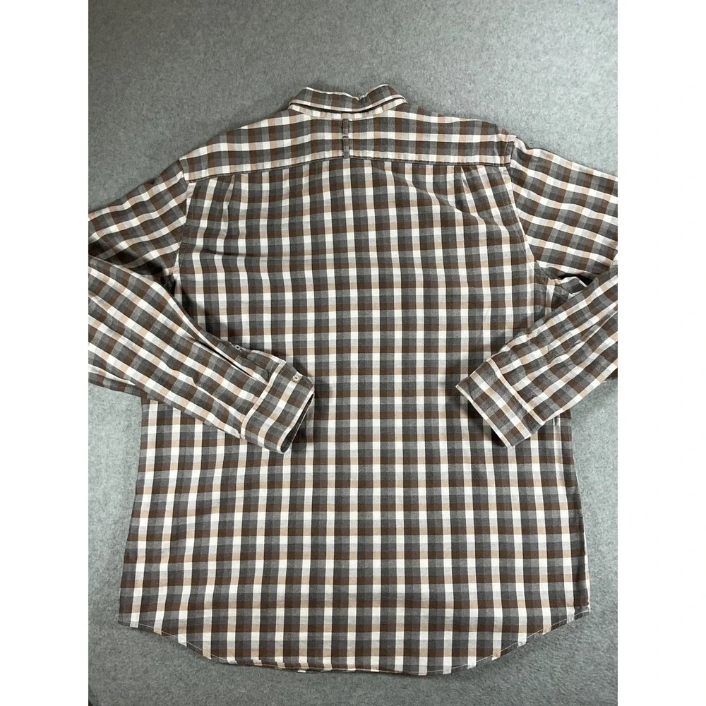 Banana Republic Luxe Flannel Slim Fit Plaid Button Down Shirt Mens XL 1713